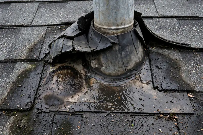 Roof Leak Repair before repair — roof damage in Dearborn, MI